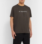 Givenchy - Logo-Embroidered Cotton-Jersey T-Shirt - Charcoal