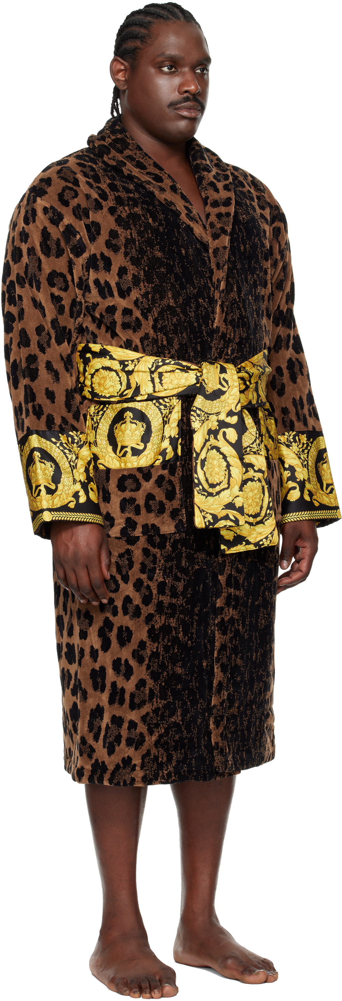 Versace Underwear Brown & Black Wild Barocco Wild Bathrobe