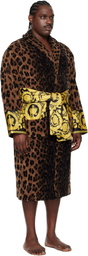 Versace Underwear Brown & Black Wild Barocco Wild Bathrobe