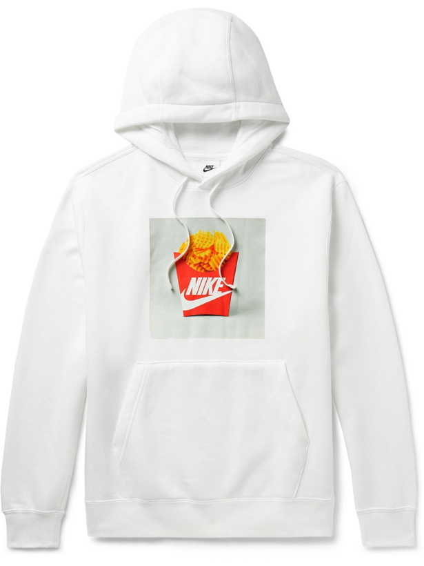 Photo: Nike - Sportswear Printed Cotton-Blend Jersey Hoodie - White