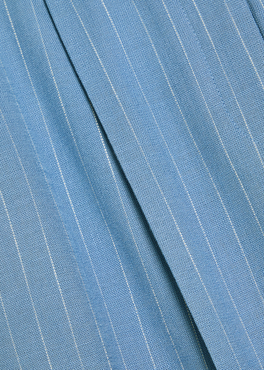 Veronica Beard Heyser Striped Wide-leg Trousers Blue
