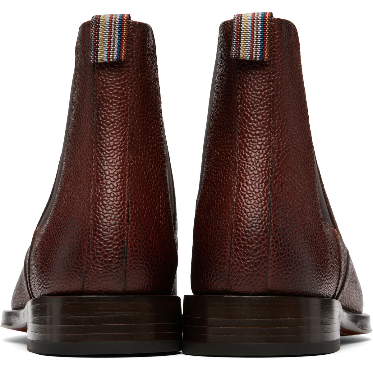 Paul Smith Brown Grain Leather 'Lawson' Chelsea Boots