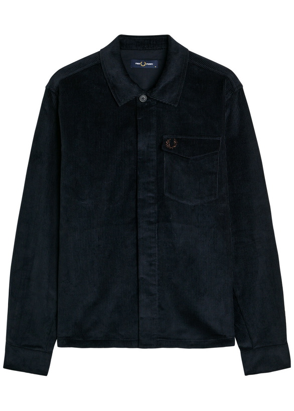 Photo: Fred Perry Logo-embroidered Corduroy Overshirt Navy