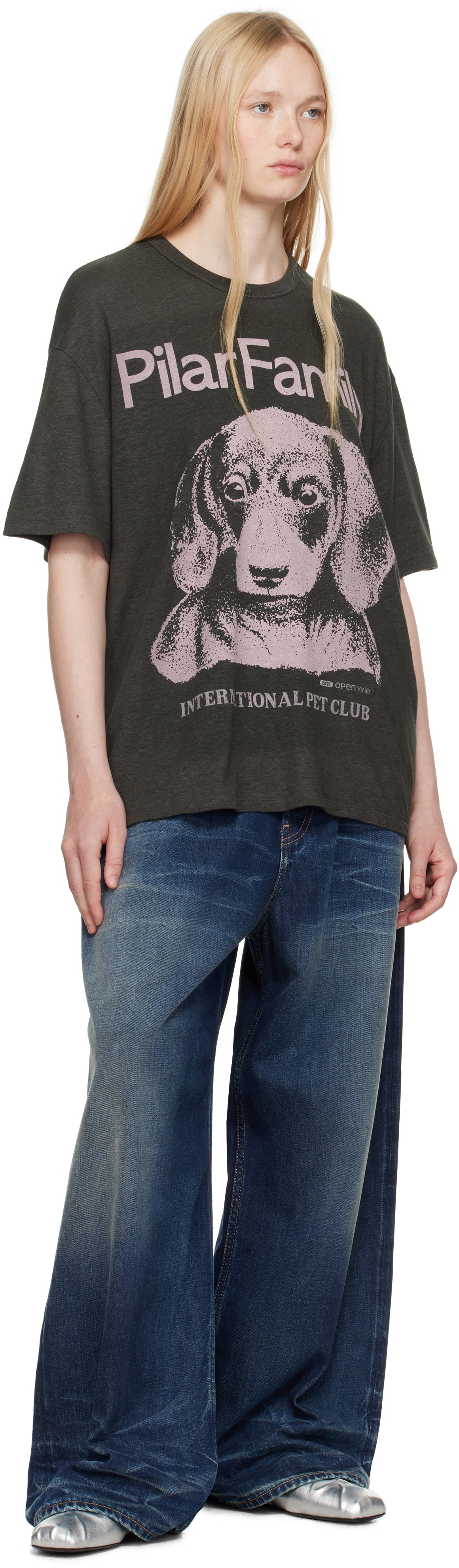 OPEN YY Gray 'Pet Club' T-shirt OPEN YY
