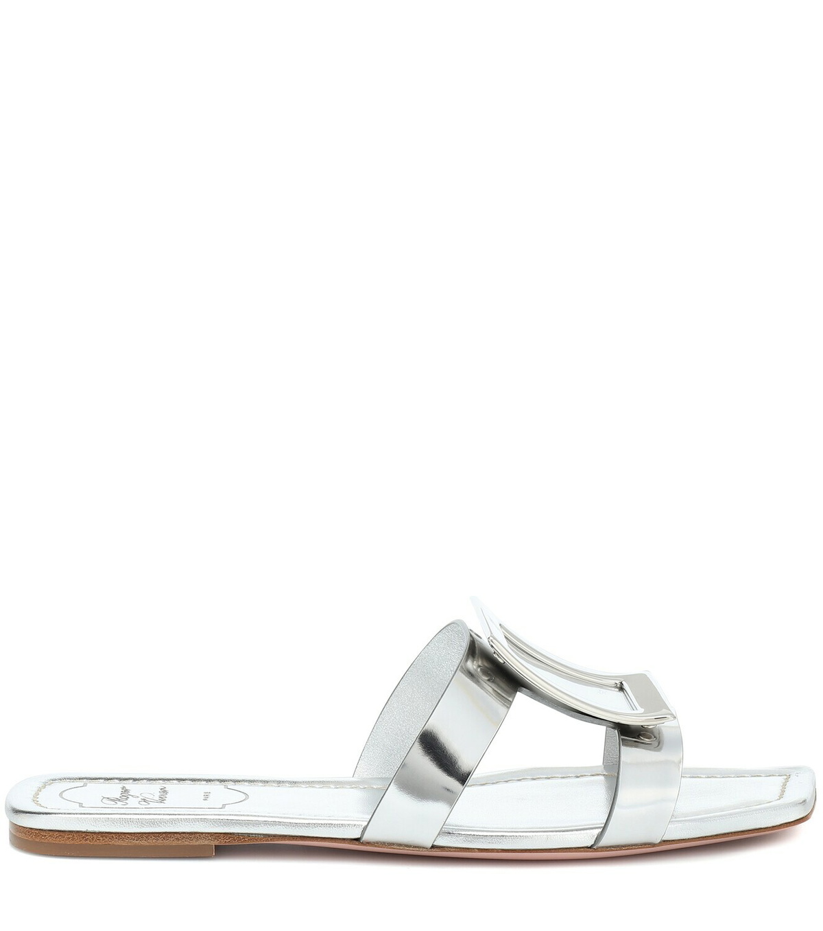 Roger Vivier Bikiviv' metallic leather slides Roger Vivier