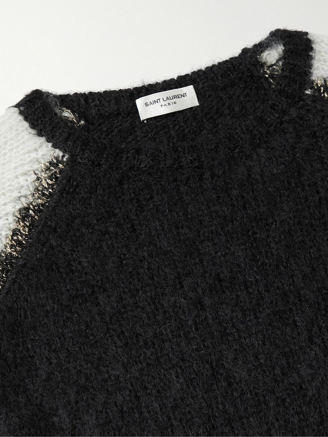 SAINT LAURENT - Open-Knit Sweater - Black Saint Laurent