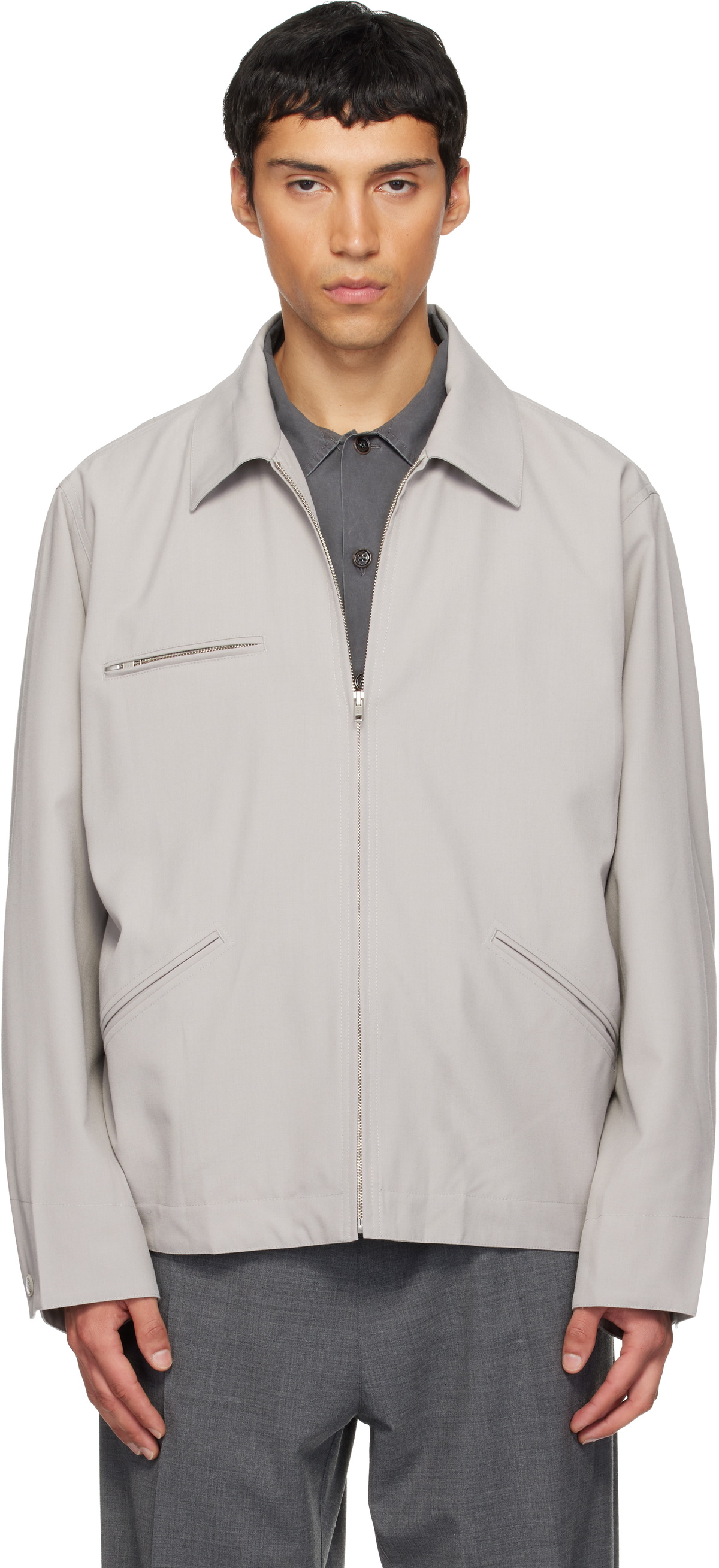 MM6 Maison Margiela Gray Sports Jacket MM6 Maison Margiela