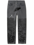 MSFTSrep - Straight-Leg Printed Distressed Jeans - Gray