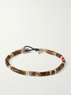 Peyote Bird - Sterling Silver, Tiger's Eye and Coral Beaded Bracelet