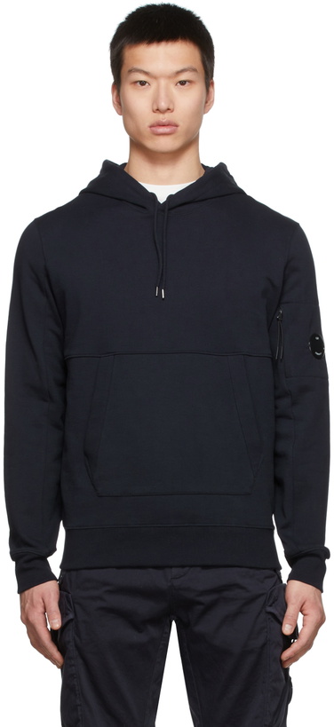 Photo: C.P. Company Navy Fleece Diagonal Hoodie