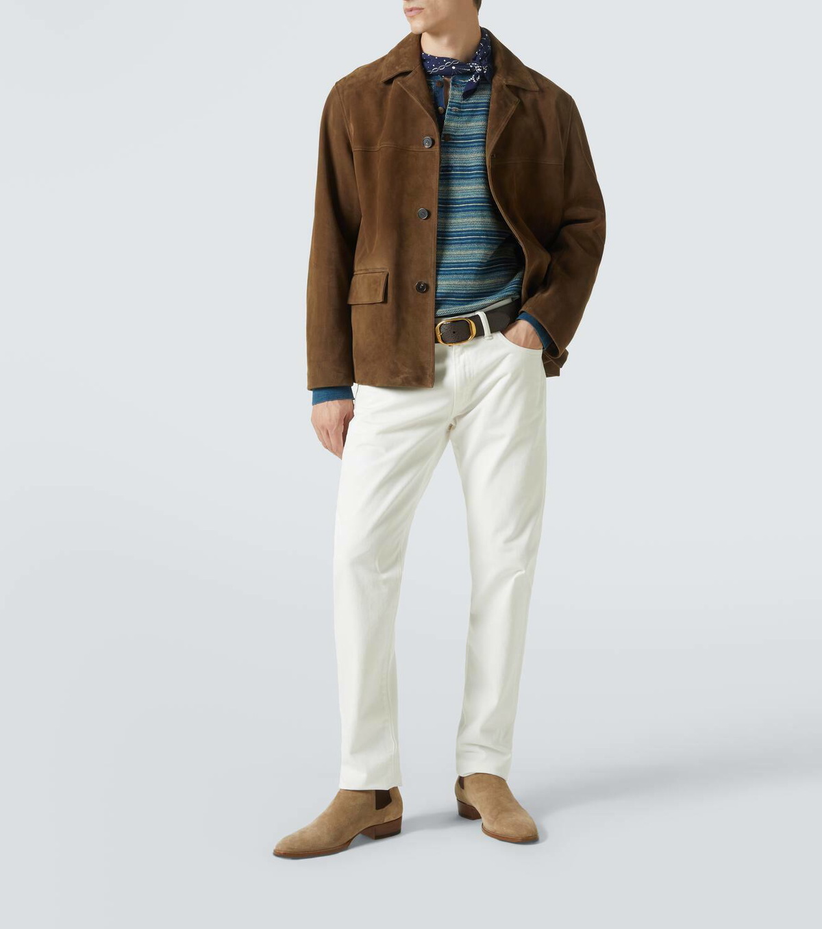 RRL Cotton jacquard Henley shirt RRL