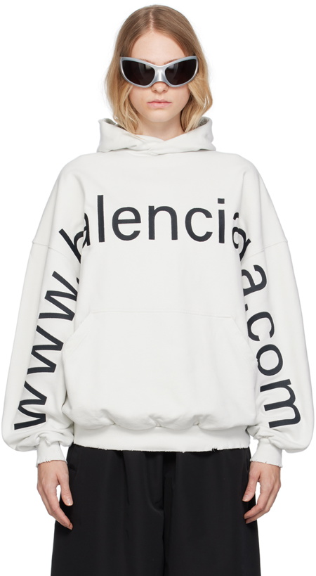 Photo: Balenciaga White 'Bal.com' Hoodie