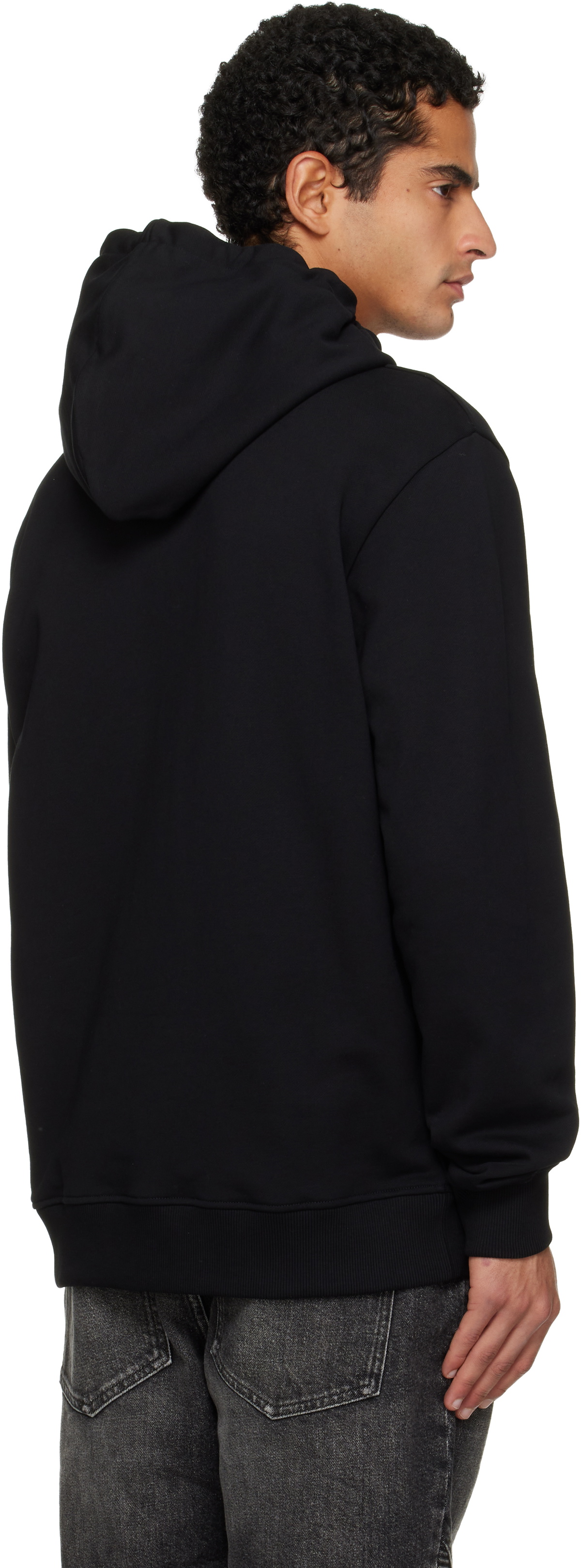 Balmain Black Flocked 'Balmain' College Hoodie