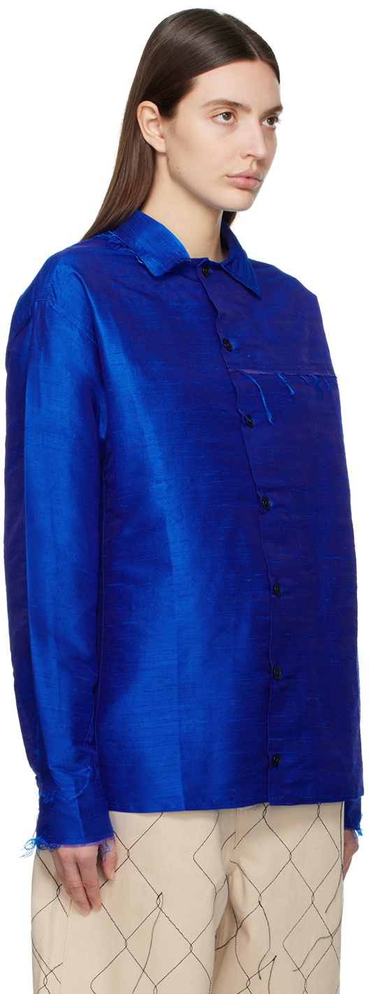 AIREI Blue Raw Edge Shirt