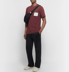 Maison Margiela - Logo-Appliquéd Mélange Cotton-Jersey T-Shirt - Burgundy