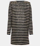 Balmain Sequined striped minidress