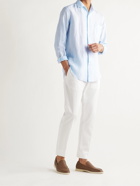 LORO PIANA - Striped Linen Shirt - Blue