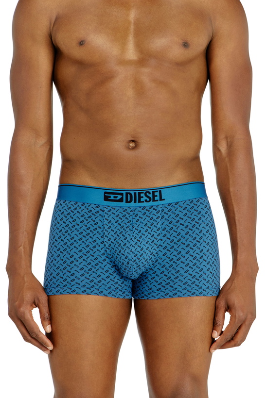 Photo: Diesel Three-pack of stretch cotton trunks with monogram - Trunks Mens in Blue