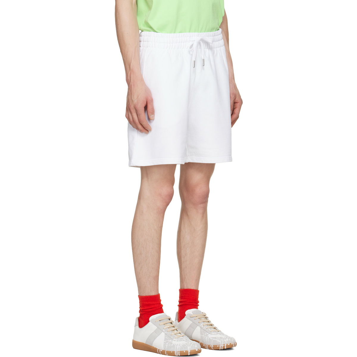 Casablanca White Hotel Emblem Embroidery Patch Sweat Shorts