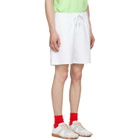 Casablanca White Hotel Emblem Embroidery Patch Sweat Shorts