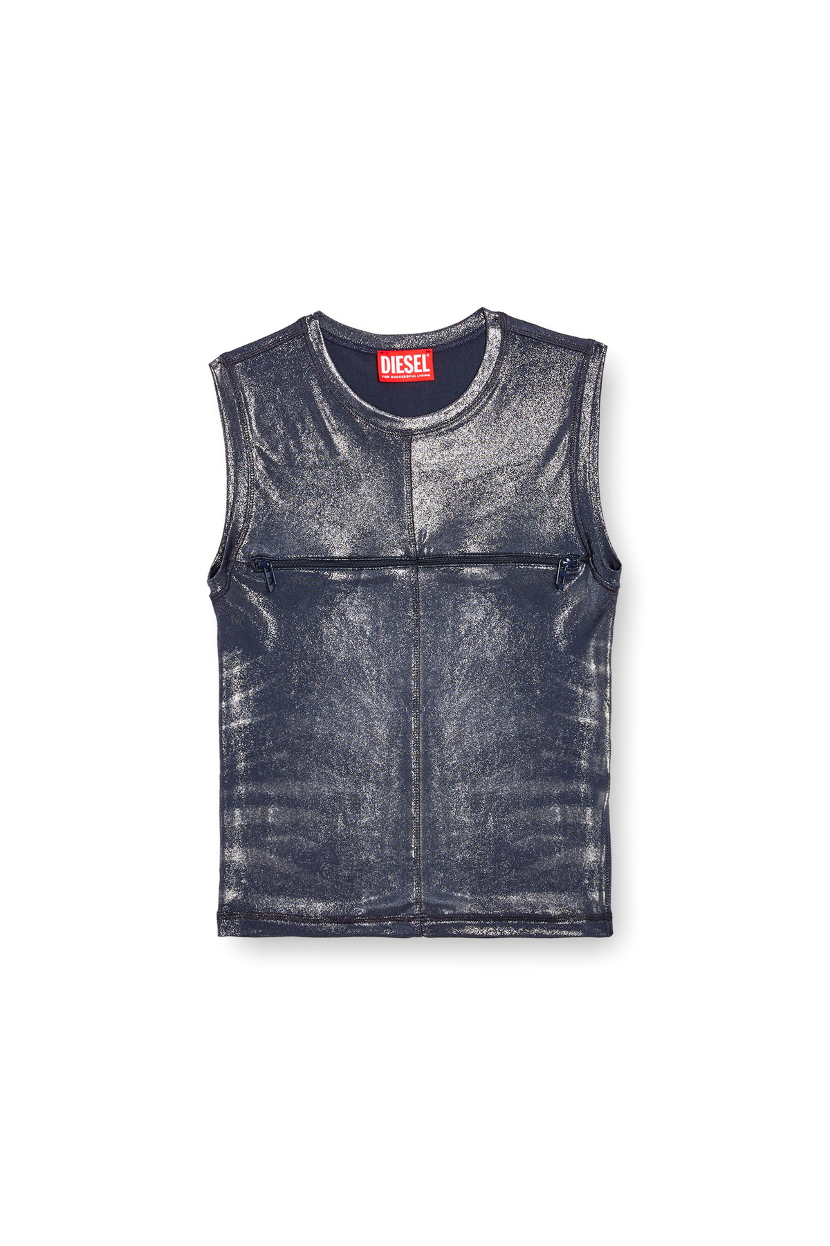 DIESEL｜SLEEVELESS Women's Ribbed tank top with mock neck | Black | Diesel