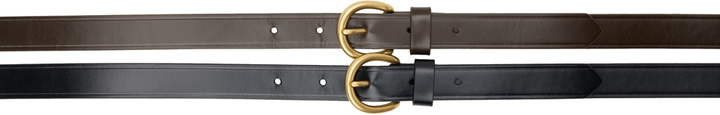 Photo: Recto Black & Brown Double Layers Buckle Belt