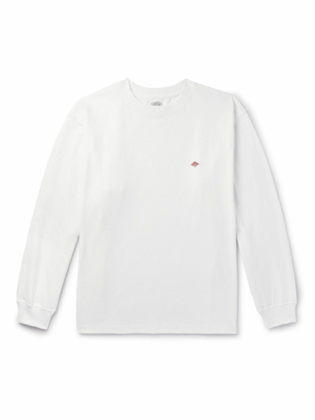 Photo: Danton - Logo-Appliquéd Cotton-Blend Jersey T-Shirt - White