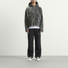 Cole Buxton Men's CB Hooded Leather Jacket in Black
