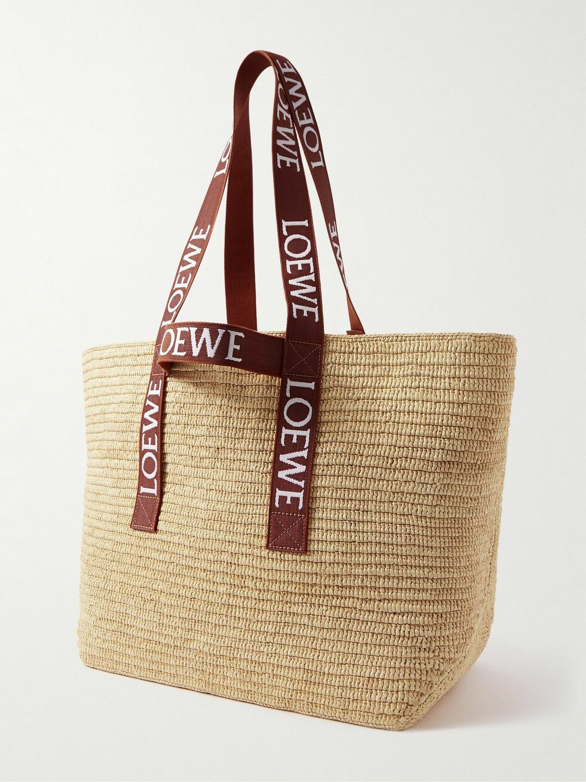 Loewe + Paula's Ibiza Canvas-Trimmed Raffia Tote Bag - ShopStyle