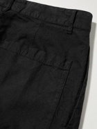 Barena - Wide-Leg Pleated Cotton Trousers - Black
