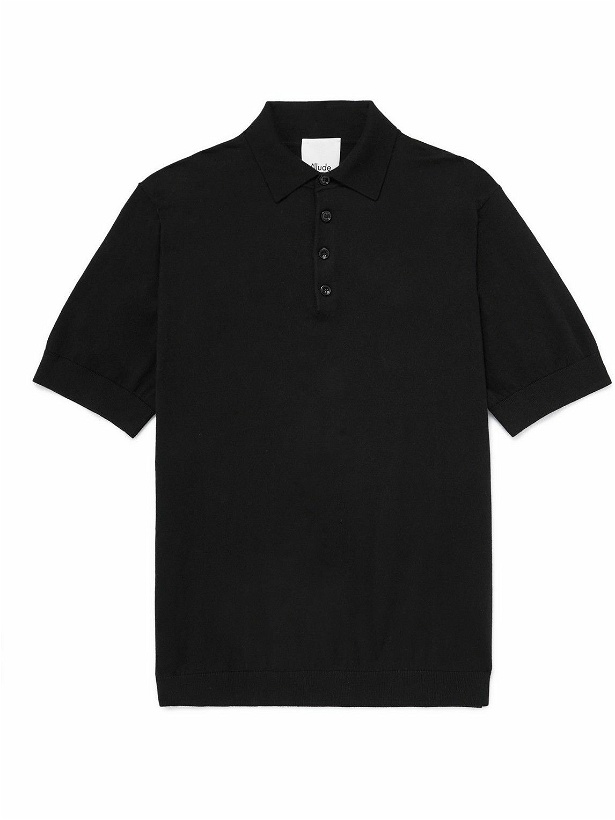 Photo: Allude - Cotton and Cashmere-Blend Polo Shirt - Black