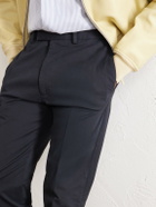 TOM FORD - Tapered Cotton-Blend Twill Trousers - Black
