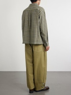 Story mfg. - Bracken Appliquéd Checked Organic Cotton Shirt - Green