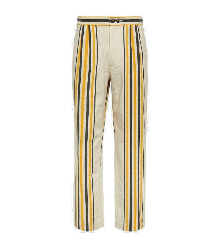 Photo: Bode Striped mid-rise cotton straight pants