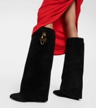 Givenchy Shark Lock suede knee-high boots