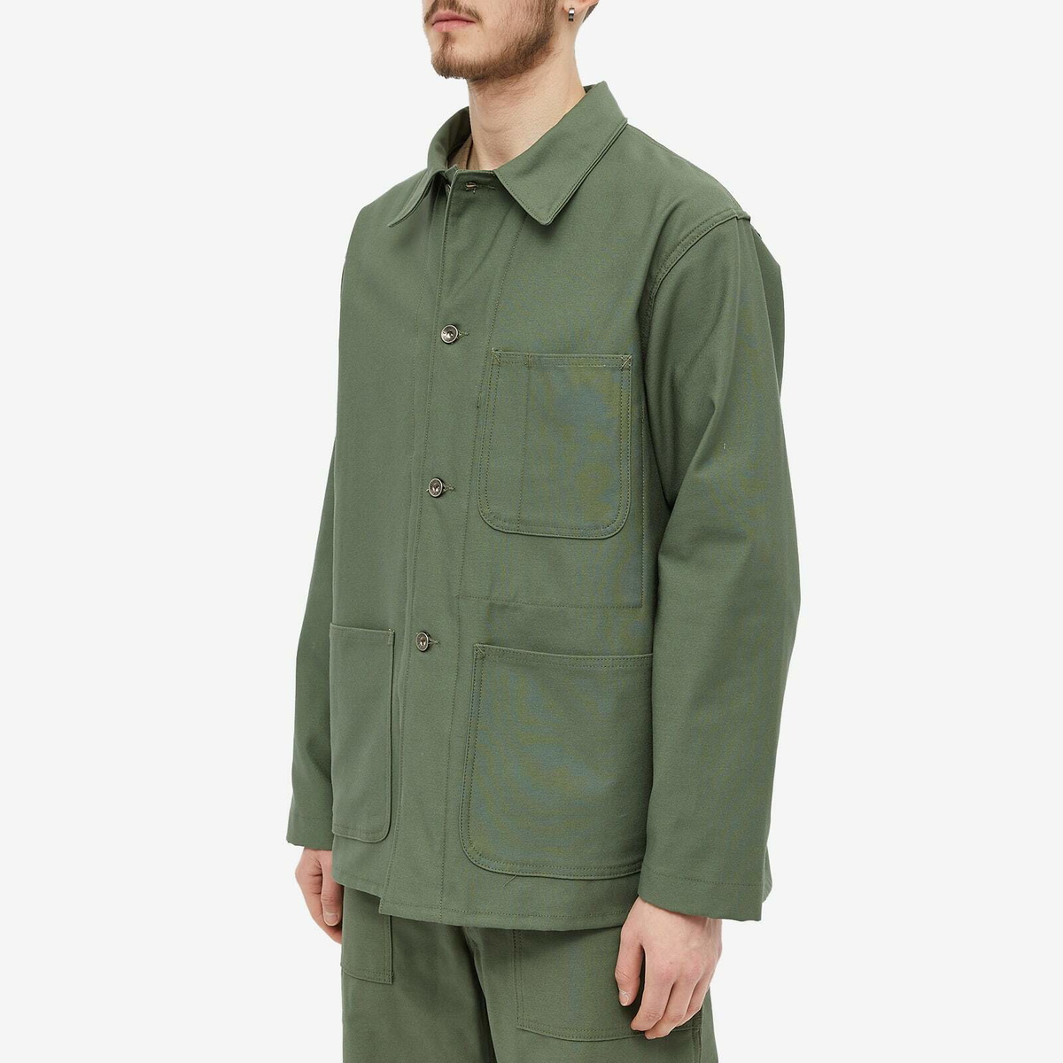 Engineered Garments Men's Workaday Utility Jacket in Olive Reverse