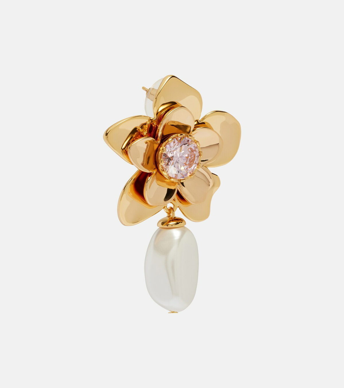 Self-Portrait Flower embellished drop earrings
