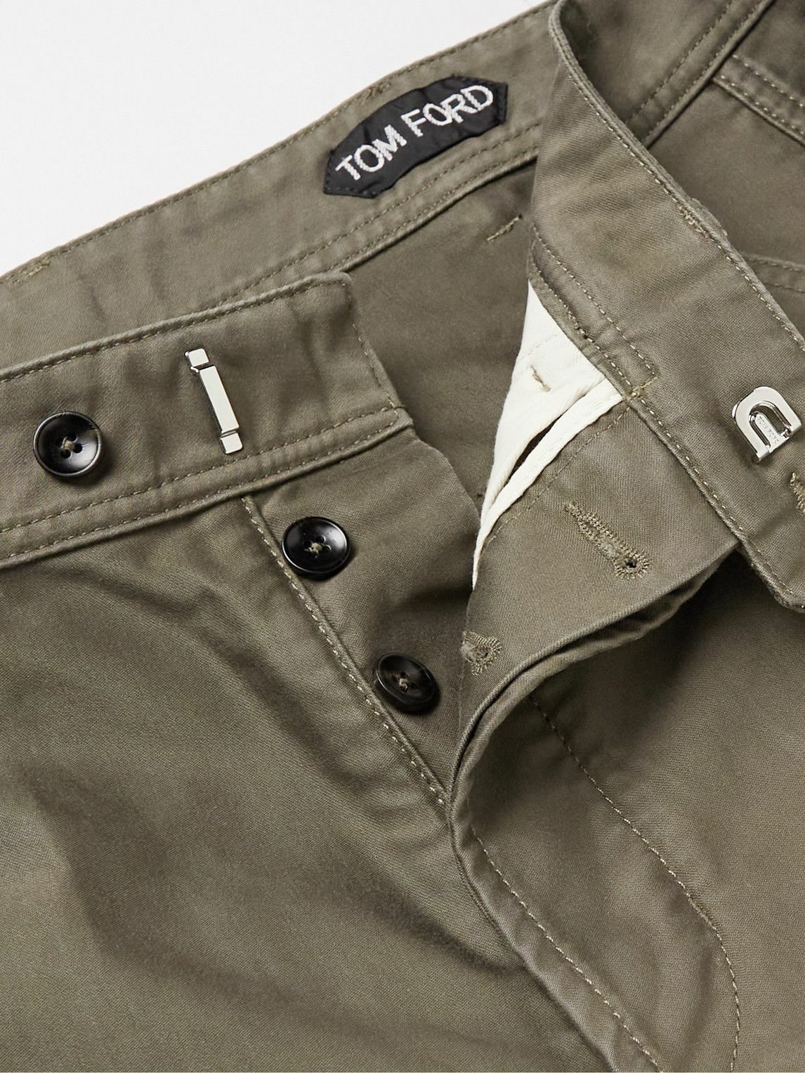 TOM FORD - Straight-Leg Pleated Cotton-Satin Trousers - Green TOM FORD