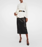 Alexander McQueen High-rise leather pencil skirt