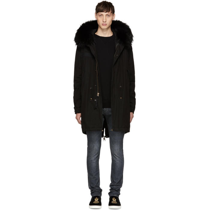 Photo: Mr and Mrs Italy Black Fur Long Parka 