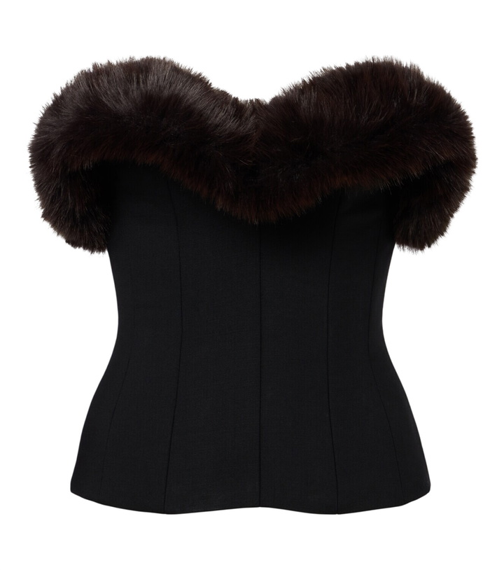 Photo: David Koma Wool-blend corset top