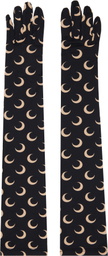 Marine Serre Black Regenerated All Over Moon Gloves