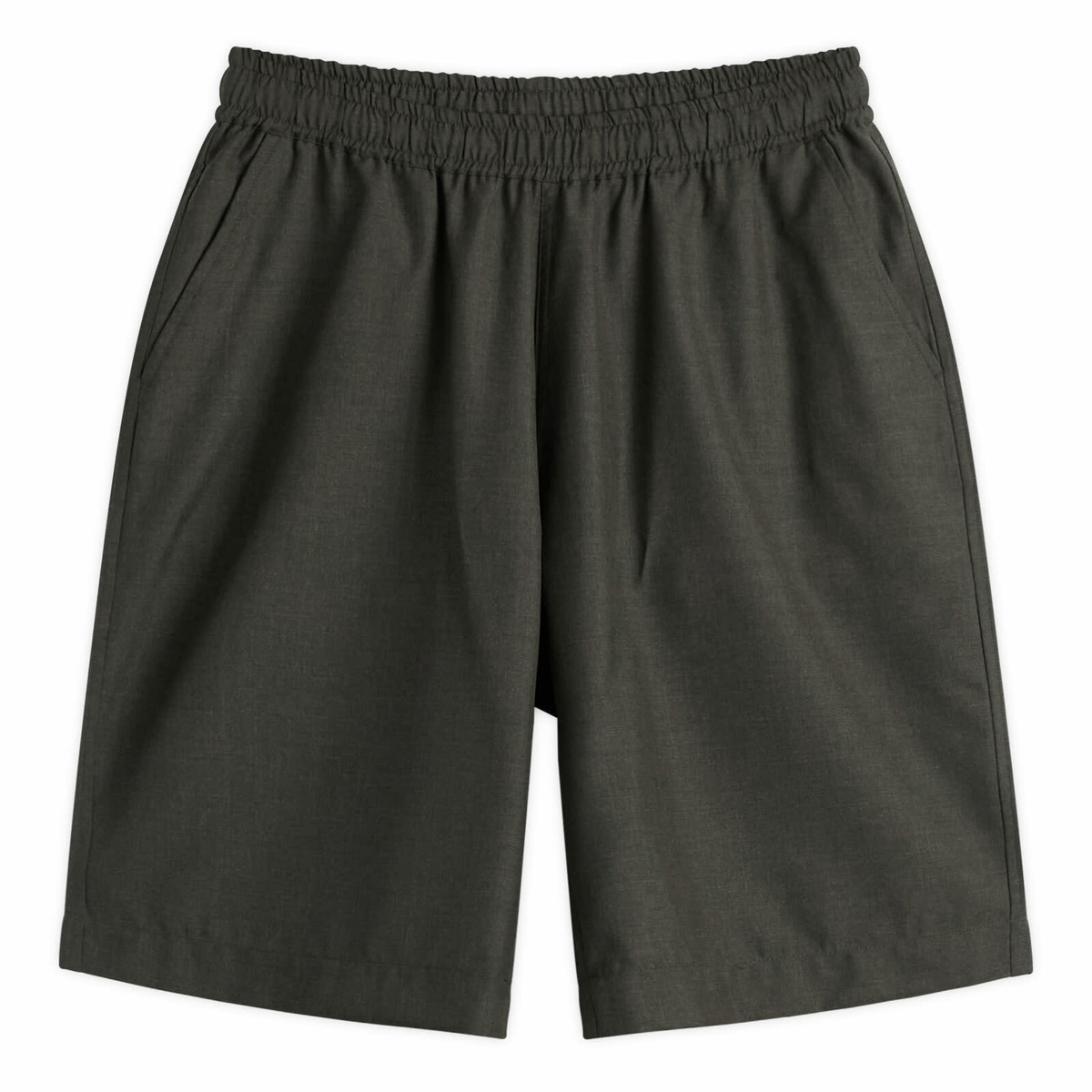 Universal Works Men's Tropical Suiting Vacation Shorts in Olive Marl