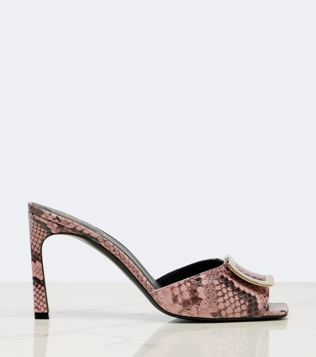 Roger Vivier Trompette snake-print leather mules