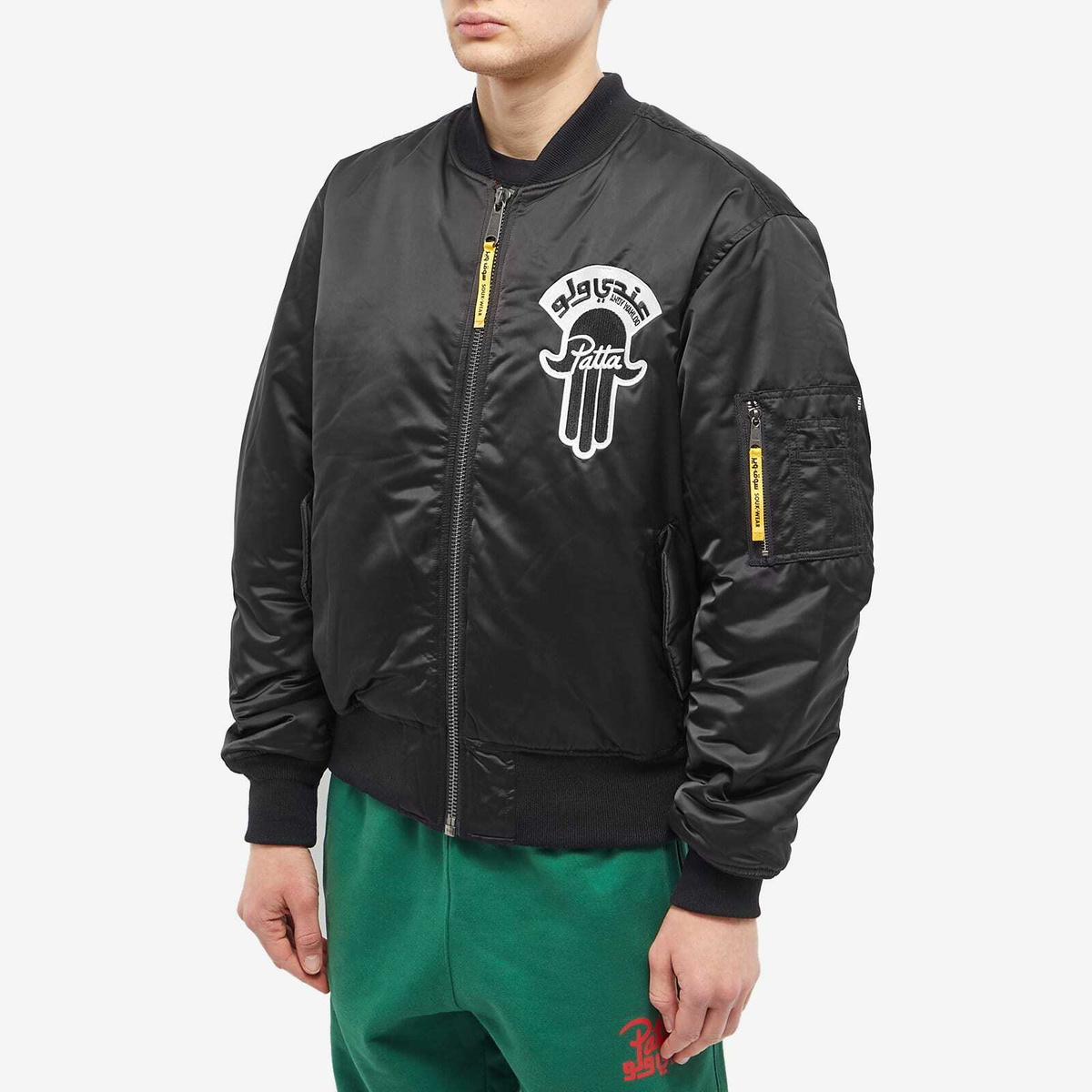 Patta x Hassan Reversible Bomber Jacket in Black Patta