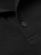 SAINT LAURENT - Sleeveless Cotton-Blend Piqué Polo Shirt - Black