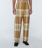 Lemaire - Pleated checked drawstring pants