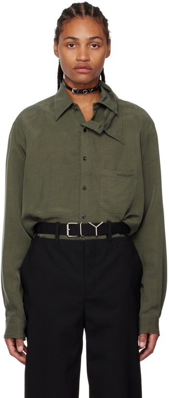 Photo: Y/Project Khaki Asymmetric Collar Shirt