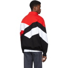 MSGM Black and Red Half-Zip Track Pullover