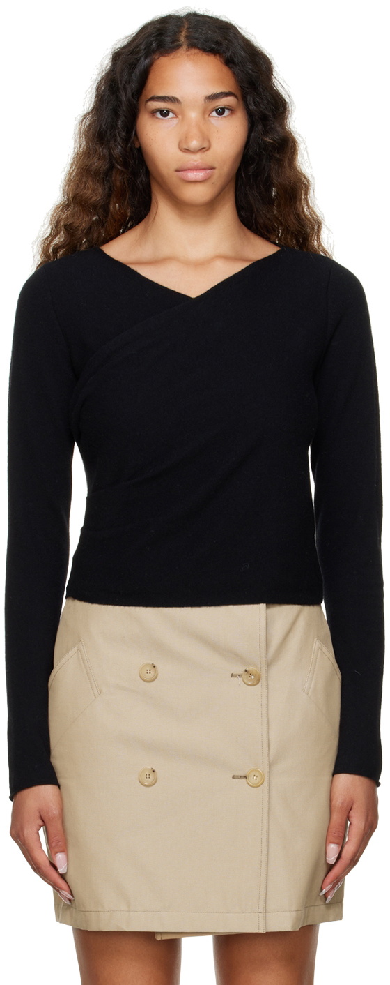 Vince Black Wrap Sweater Vince